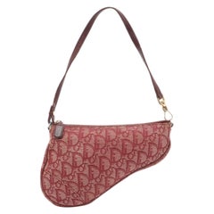 Dior Trotter Mini Saddle bag Burgundy Red Oblique