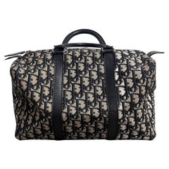 Dior Bowling Boston Bag Black Oblique Canvas