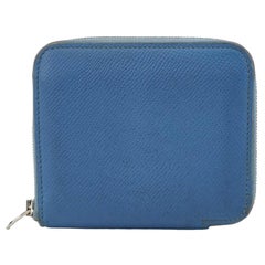 Hermes Silk'in Wallet Small Blue Leather