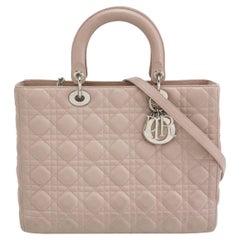 Lady Dior 2012 Large Bag Pink Lambskin Cannage Leather