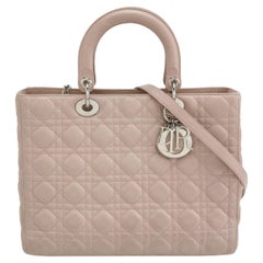 Lady Dior 2012 Bolso Grande Piel de Cordero Rosa Cannage