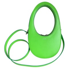 Coperni Mini Swipe Bag Neon Green Leather Bag with Strap