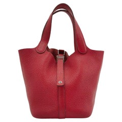 Hermes Picotin 18 Cuir de veau rouge Boîte 2012 P Tampon