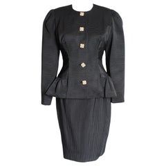 Kevan Hall Couture Suit Jacket & Skirt 2pc Set Formal Cocktail Size 8/10 Vintage