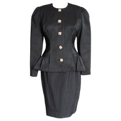 Kevan Hall Couture Traje Chaqueta y Falda Conjunto 2 piezas Cóctel Formal Talla 8/10 Vintage
