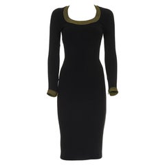 GIANNI VERSACE FW 92 Stretch Dress with Gold Stitching