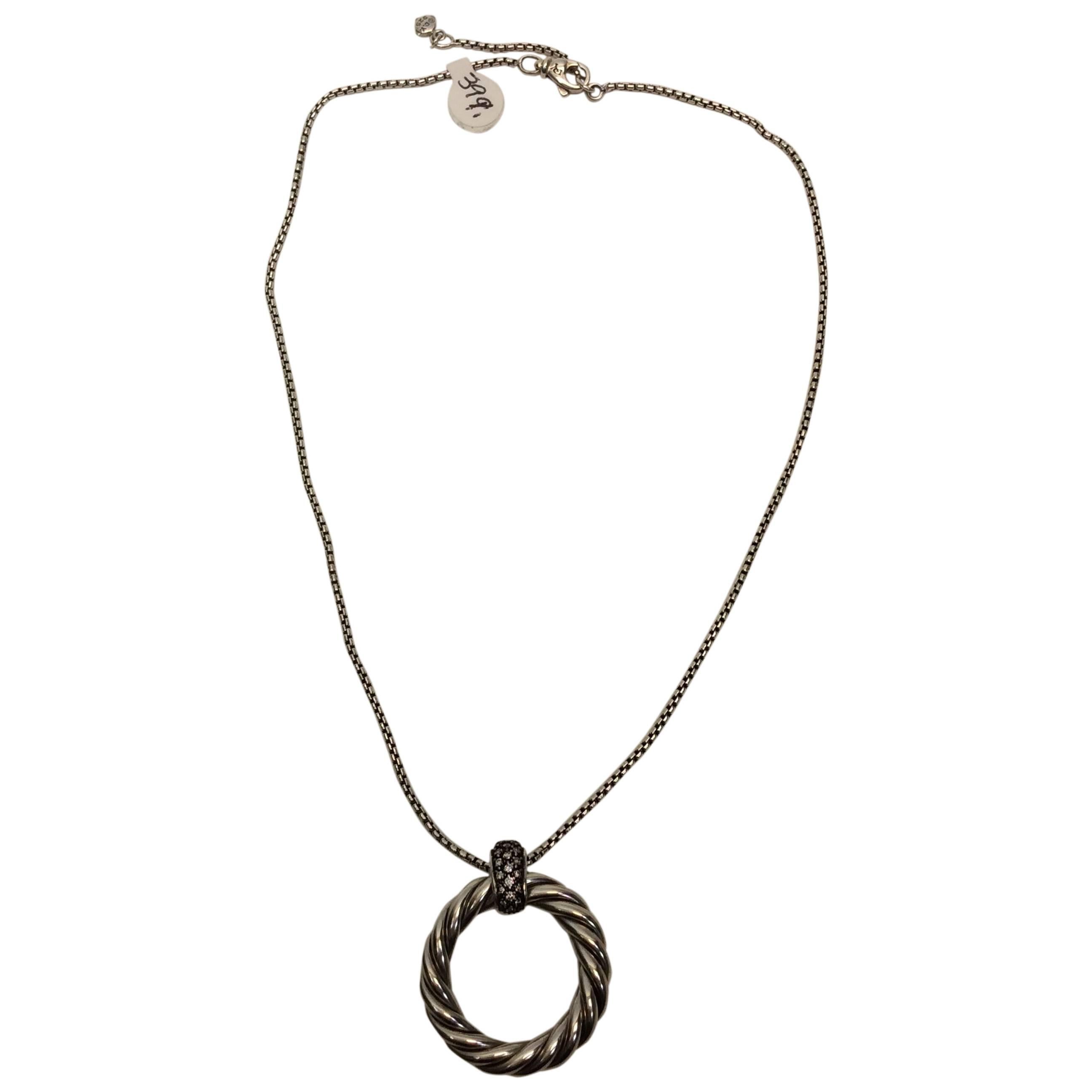 John Hardy Twisted Hoop Pendant Necklace For Sale