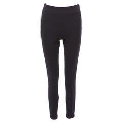 PRADA navy panelled high waist cropped minimal classic pants IT40 S