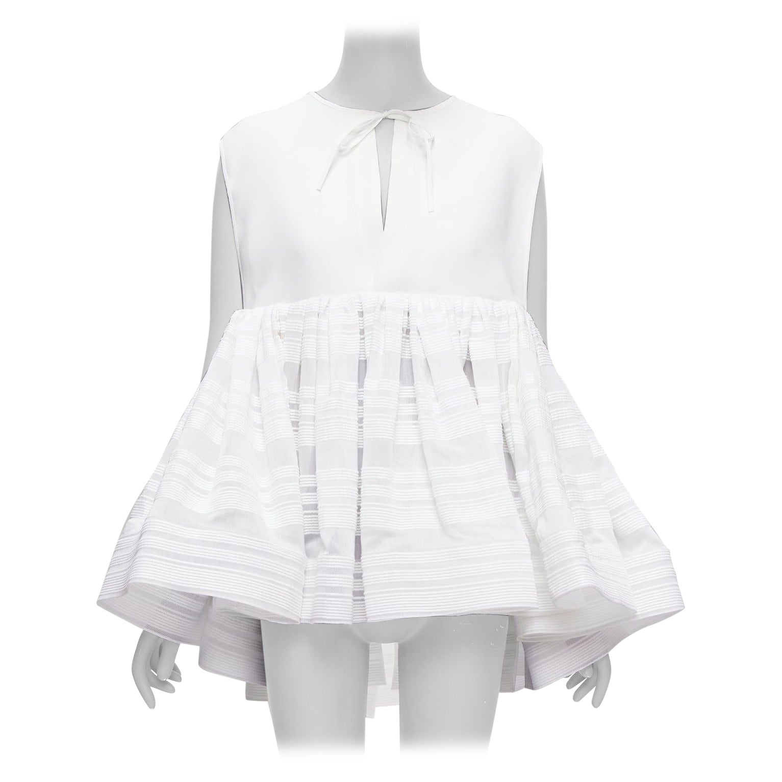 MATICEVSKI 2022 Escapism white stiff tulle trim voluminous peplum top AUS10 M For Sale