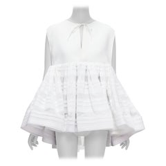 MATICEVSKI 2022 Escapism Top peplum volumineux en tulle rigide blanc AUS10 M