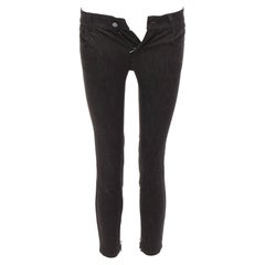 Tom Ford jeans skinny marrone scuro in misto cotone e fiocco d'argento impreziosito 26".