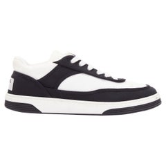 CHANEL 21S schwarz weiß CC Logo Stoff minimal schnüren Turnschuhe EU36.5