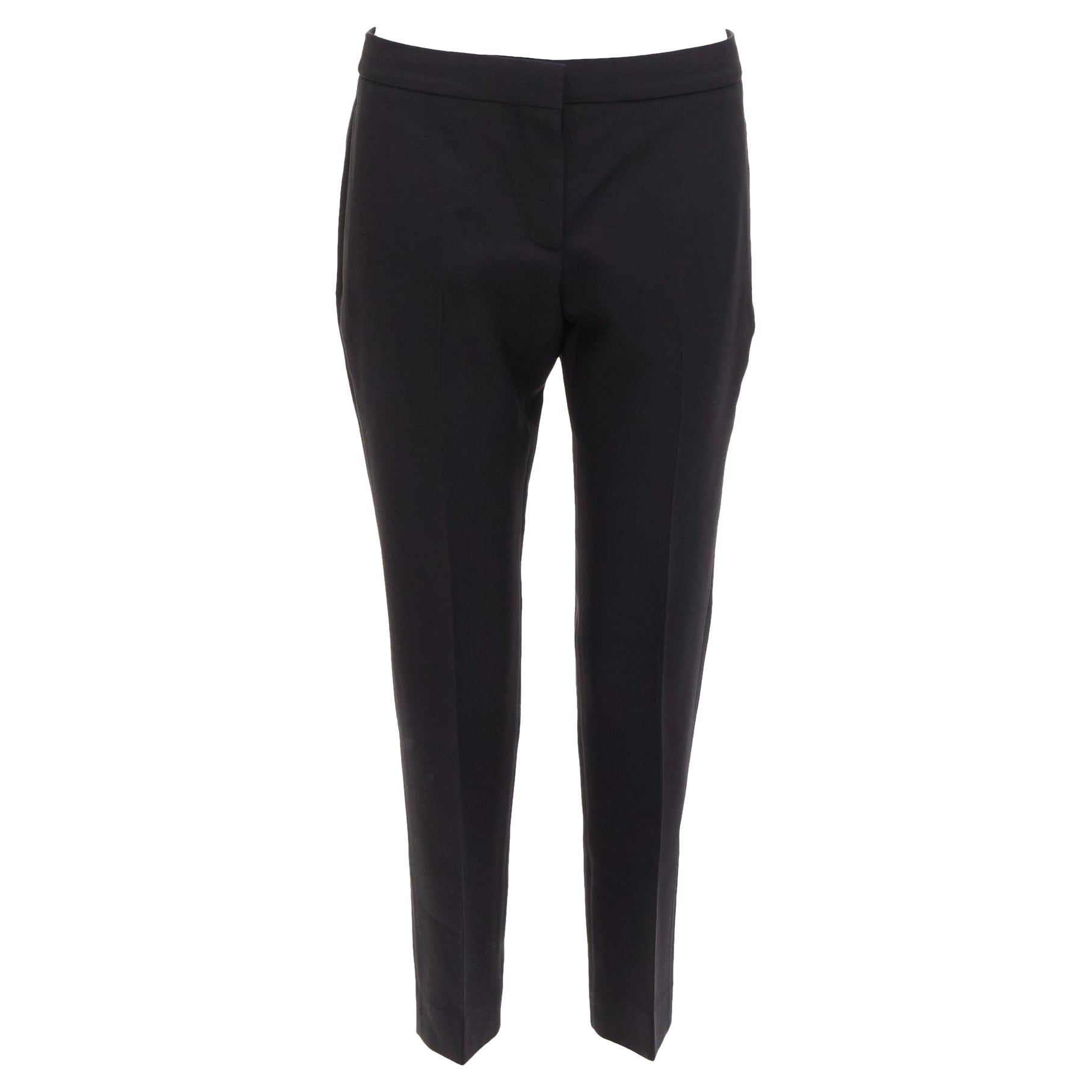 Alexander McQueen 2018 pantaloni affusolati con pinces frontali in misto lana e seta IT40 S