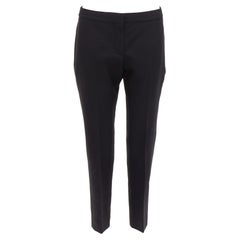 ALEXANDER MCQUEEN 2018 black wool silk blend front pleat tapered trousers IT40 S
