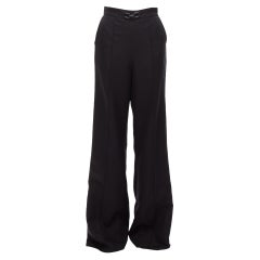 MATICEVSKI 2022 Considerate pantalon à jambes larges avec boucle en chaîne métallique noire AUS10 M