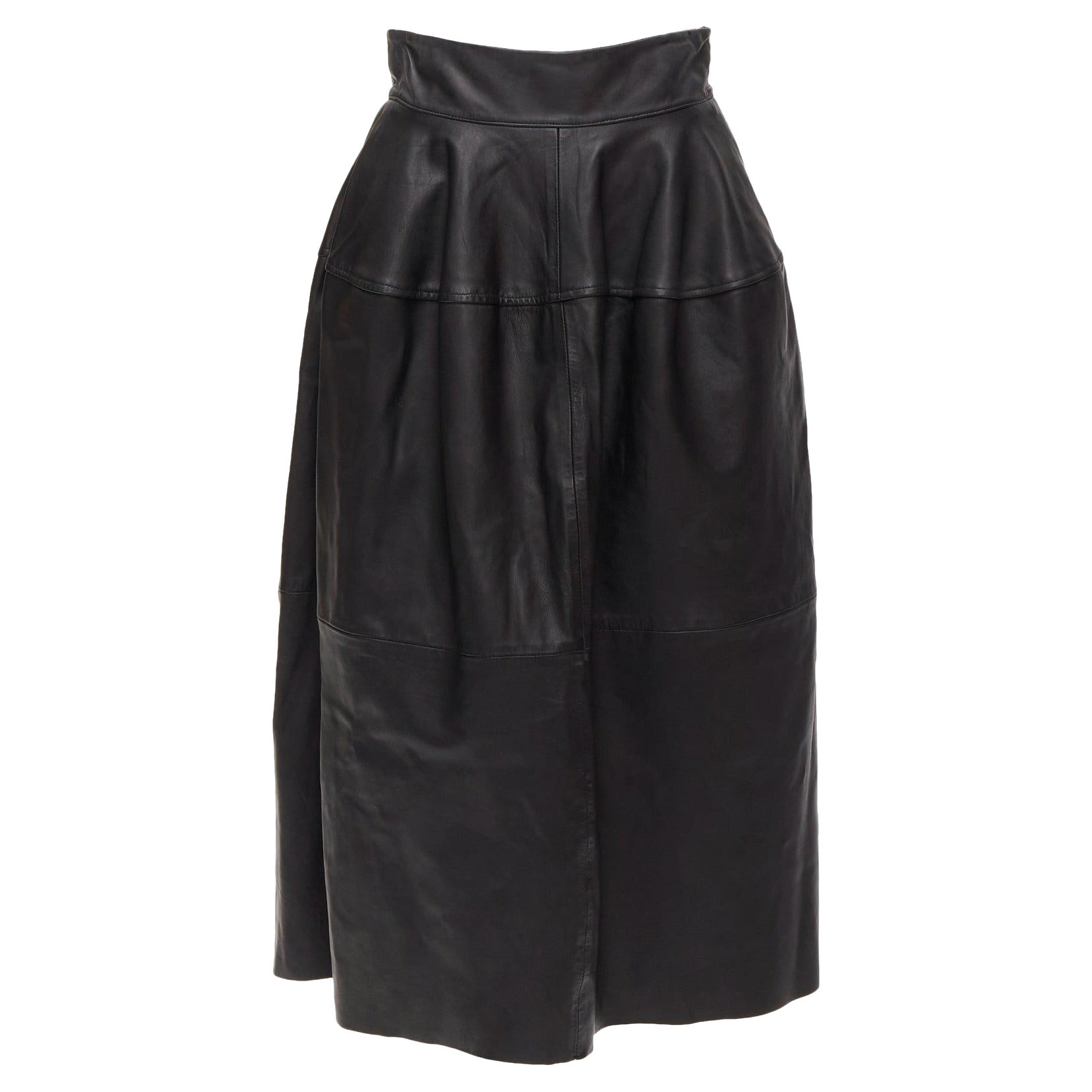 MATICEVSKI 2021 Tavolara leather rounded hip silhouette midi skirt AUS10 M For Sale