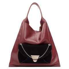 LD COELINE Phoebe Philo 2016 Bolso tote mediano de ante negro con bolsillo envolvente