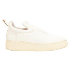 OLD CELINE 2015 in pelle color crema con logo pad, scarpe da skate platform EU35