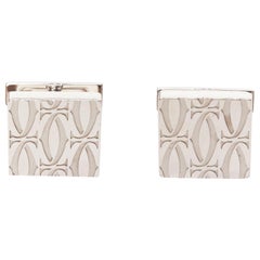 CARTIER C de Cartier Decor  925 sterling silver monogram square cufflinks