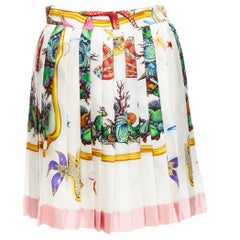 VERSACE 2021 Tresor De La Mer 100% silk starfish pleated skirt IT38 XS