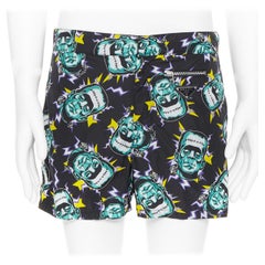 PRADA 2019 Frankenstein print nylon triangle logo swimming shorts IT48 M