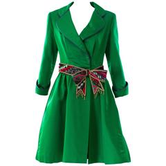 1980s Bob Mackie Green Coat Dress 1