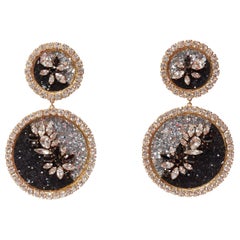 SHOUROUK negro plata ombre cristal arena oro metal clip en pendientes Pareja