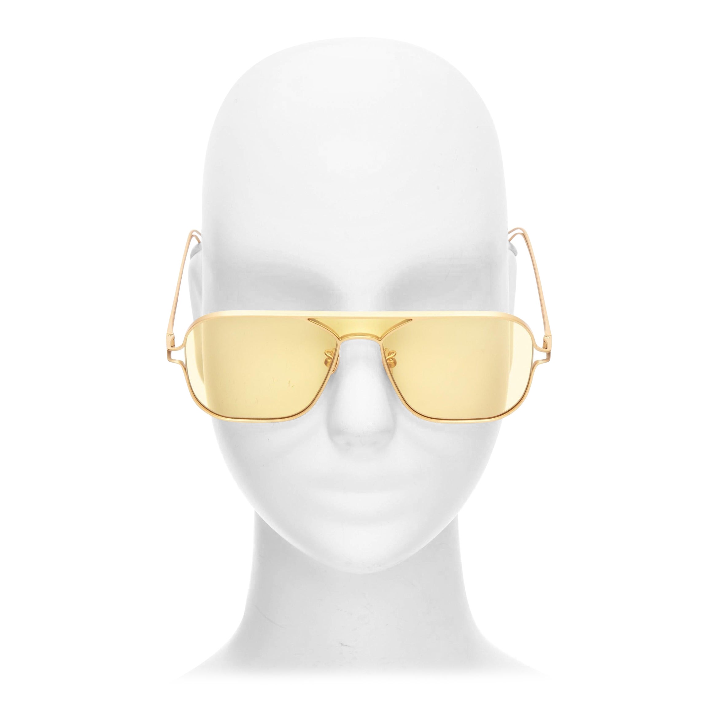 PROJEKT PRODUKT Regina Pyo RP-09 yellow gold matte square aviator sunglasses