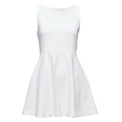 ALICE OLIVIA vestido acampanado blanco de mezcla de algodón y jacquard barroco US2 S