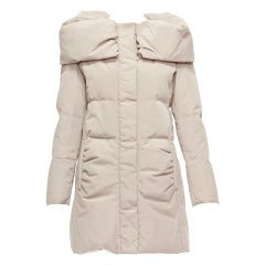 MAX & CO Caldo beige bateau con collo foldover, cappotto lungo e aderente IT42 M.
