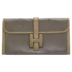 HERMES Jige Elan 29 Etan Ombre Swift scaled leather H flap flat clutch bag