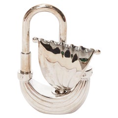 rare HERMES Caedna Yacht Paris Air pallladoim silver sailboat lock bag charm