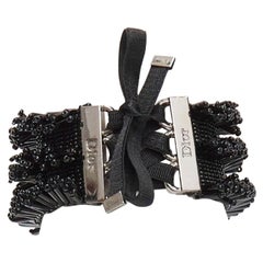 rare CHRISTIAN DIOR John Galliano Vintage black beaded corset tie bracelet