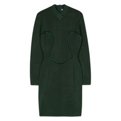 1991 Alaia Bodycon Knitted Green Dress