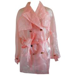 Versace Jeans couture light pink see through raincoat