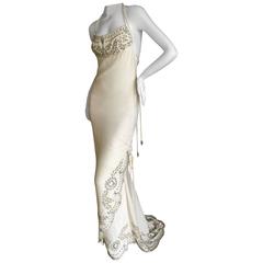 Valentino Custom Made Silk Halter Embroidered Wedding / Evening Dress