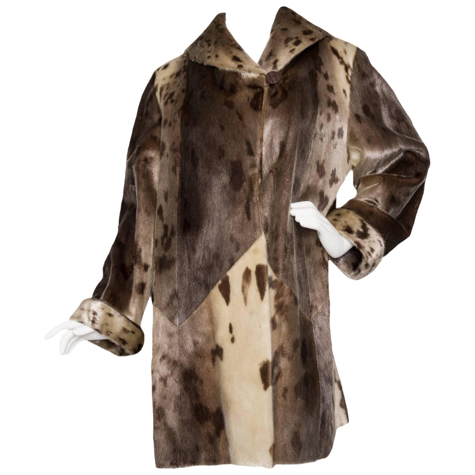 Yves Saint Laurent 90s Seal Skin Fur Coat For Sale