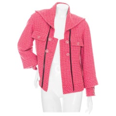 Chanel Pink Tweed Leather Tie CC Jacket (Fall2013)