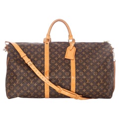 Louis Vuitton Keepall Bandoulière 60 Vintage Brown Monogram Duffle Bag (2000s)