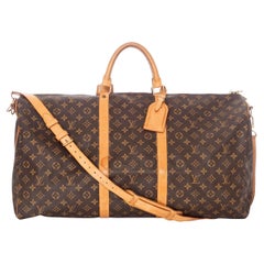 Louis Vuitton Keepall Bandoulière 60 Vintage Brown Monogram Duffle Bag (anni 2000)