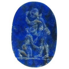 Roman Lapis Lazuli Intaglio Seal W Erotic Scene