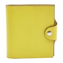 Mini bloc de notas Ulysse de piel de togo kiwi de Hermes