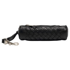 Bottega Veneta Black Intrecciato Leather Zip Pouch