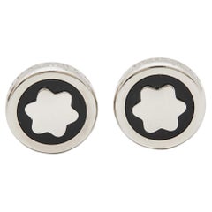 Montblanc  Star Onyx Silver Tone  Cufflinks