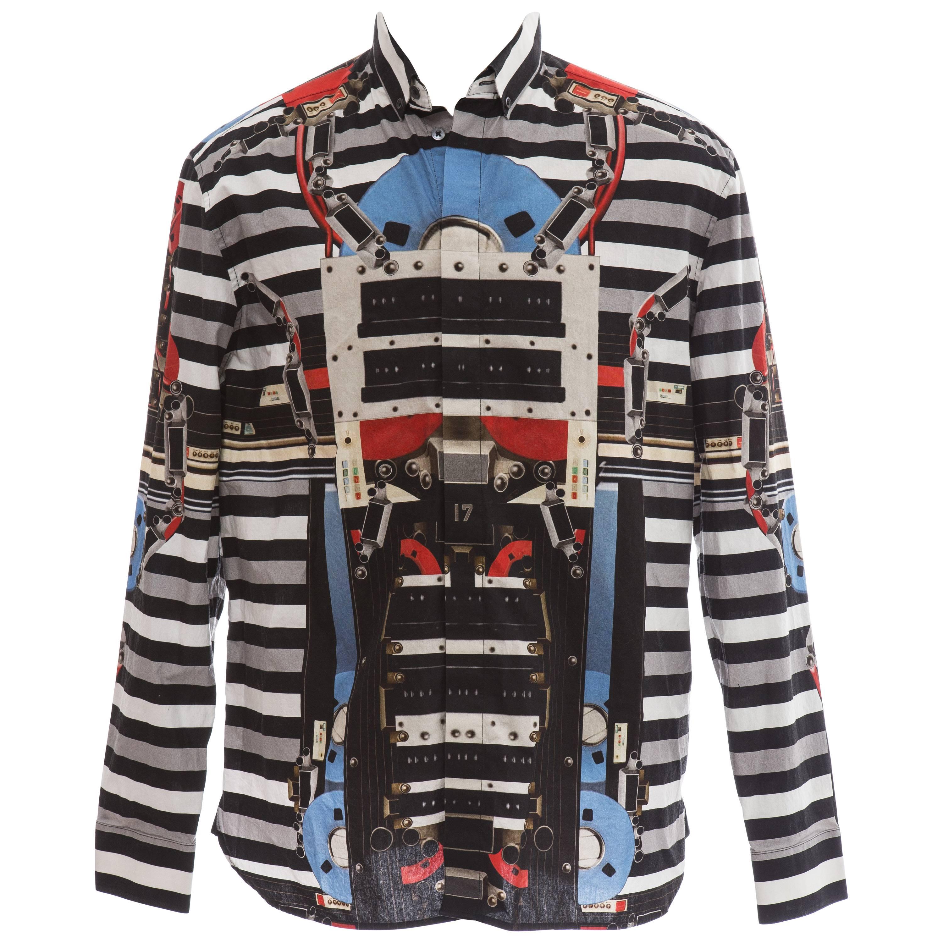  Riccardo Tisci for Givenchy Runway Men's Cotton Print Shirt, Spring 2014 im Angebot