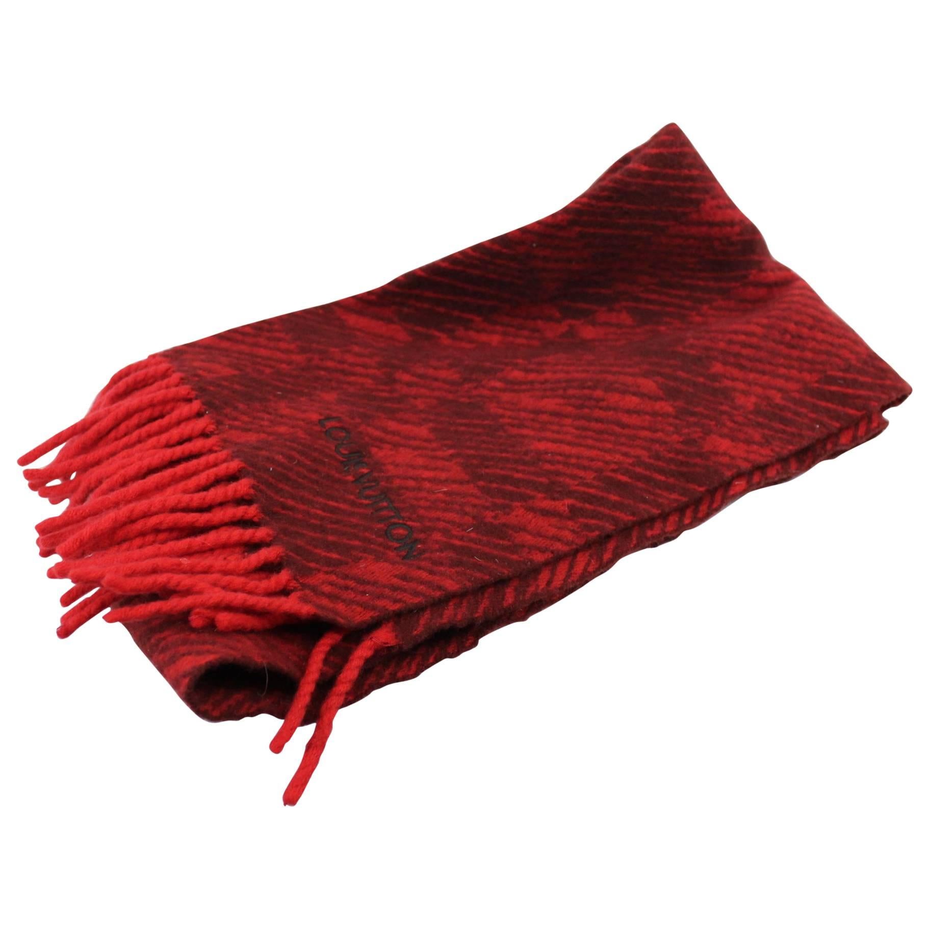 Louis Vuitton red Cashmere Scarf