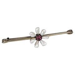 Edwardian Mississippi Pearl Flower Brooch