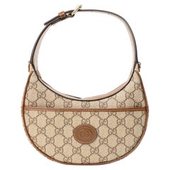 Borsa A Mano Gucci Mezzaluna GG Supreme Marrone