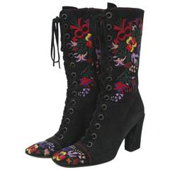 Vintage Miu Miu Embroidered Boots