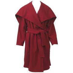 Issey Miyake Red Wool Coat